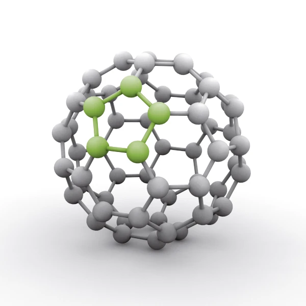 Carbon 60 bestehend aus 12 Fünfecken und 20 Sechsecken